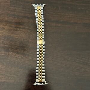 Gold and Silver Metal Apple Watch Band
